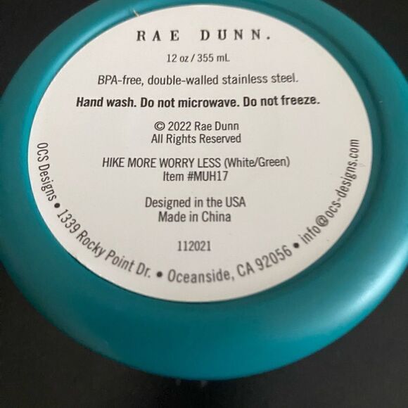 HIKE MORE WORRY LESS Rae Dunn Stainless Steel Mug BP Free NWT - Picture 5 of 5